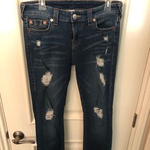 True Religion Becca Boot-Cut Jeans w/Rips
